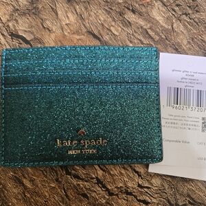 Kate Spade Teal Glitter Card Holder